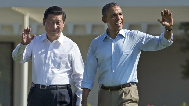 Xi Jinping and US President Barack Obama in California during the Chinese leader's last US visit in 2013.  