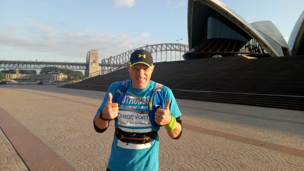 Greenwood started his run at the Sydney Opera House.