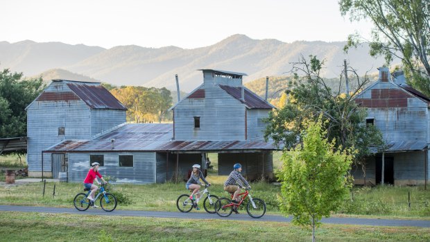 Cycling near the old tobacco kilns.