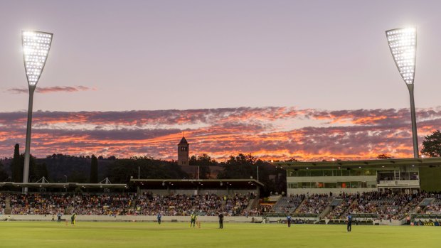A view of Manuka Oval during the Prime Minister's XI clash with Sri Lanka.