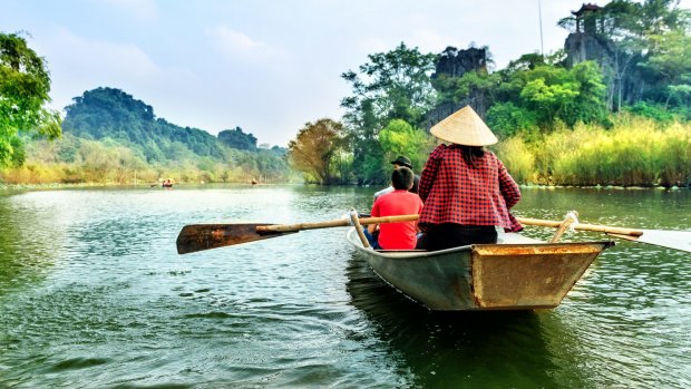 Small bpat along the Mekong.