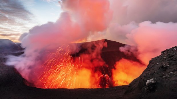 Mount Yasur has been erupting continuously for almost 800 years and continues to do so several times an hour.