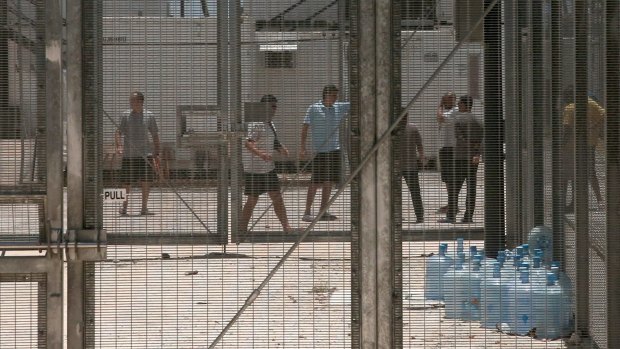 Asylum seekers at the Manus Island detention centre.
