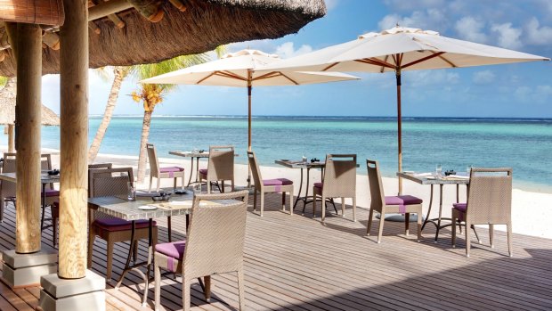 Beachside dining at Lux Le Morne.