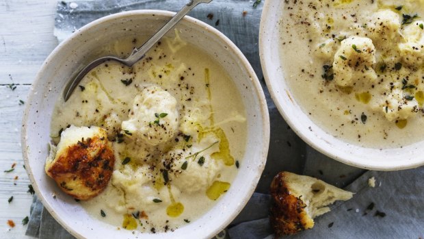 Danielle Alvarez recipe: Cauliflower and cheese soup. Photograph by William Meppem (photographer on contract, no restrictions)