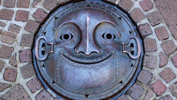 Even the manhole covers are playful at the Studio Ghibli Museum in Mitaka, Tokyo.