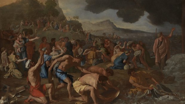 Nicolas Poussin's <i>The Crossing of the Red Sea</i> depicts the gratitude of the Israelites.