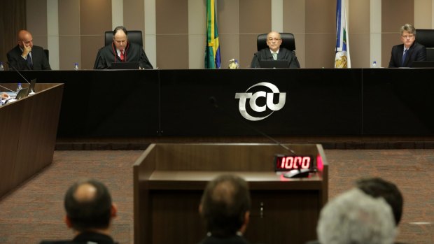 Brazilian ministers attend a session of the Federal Court of Accounts (TCU) in Brasilia last week.
