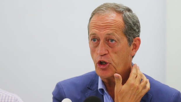 "He was not in pain": Dr Peter Brukner speaks to the media at St Vincent's Hospital. 