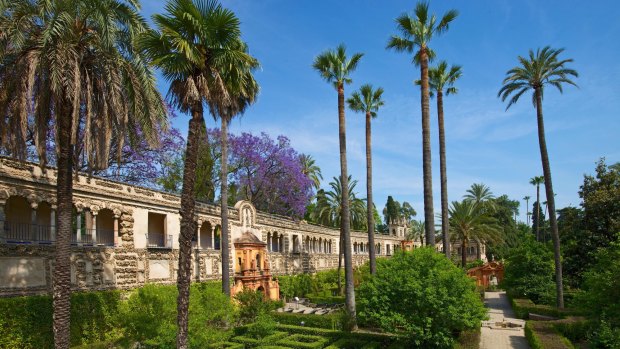 Garden in the Alcazar of Seville, Seville, Spain 