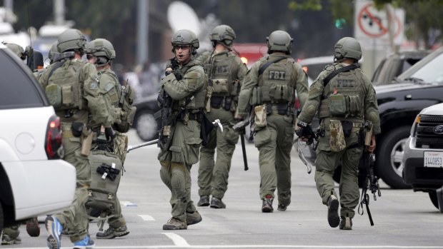 An FBI SWAT team deployed in Los Angeles earlier this month. 