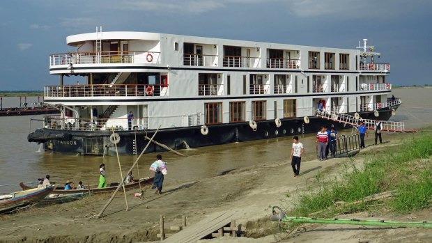 Intrepid exploration: The ship docked in Bagan. 