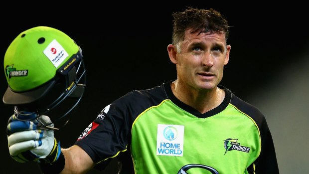 Back-to-back?: Mike Hussey is attempting to guide the Sydney Thunder to a second Big Bash title, but from the office this time.