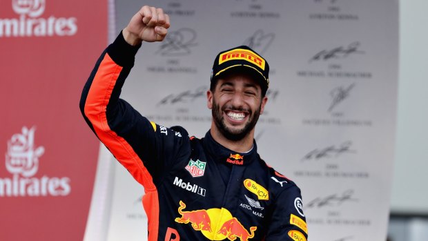 Sweet victory: Daniel Ricciardo after his win.