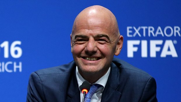 Man in charge: The new FIFA president Gianni Infantino.