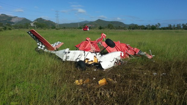 The site where two ultralight aircraft crash in north Queensland.