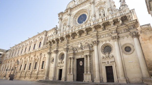 Avoid the Italy tourist crowds by heading to lesser travellered cities like Lecce. Pictured: Basilica di Santa Croce.