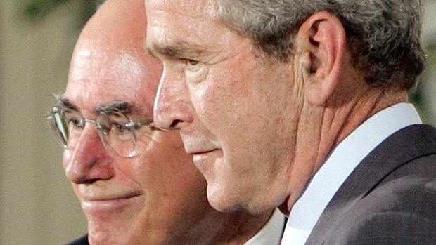Then prime minister John Howard and George Bush at the White House in 2005. 