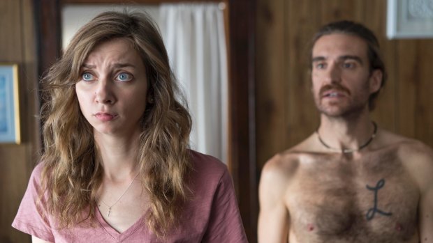 Lauren Lapkus as Pete's wife Jess, and George Basil as her boyfriend Leif.