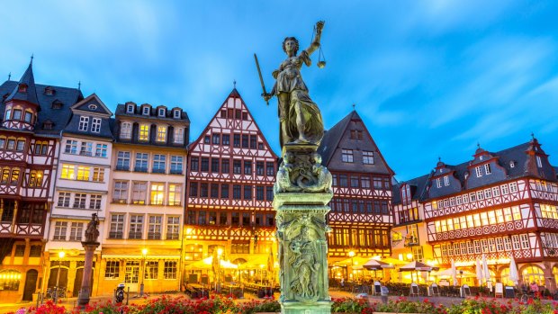 The old town square in Frankfurt.
