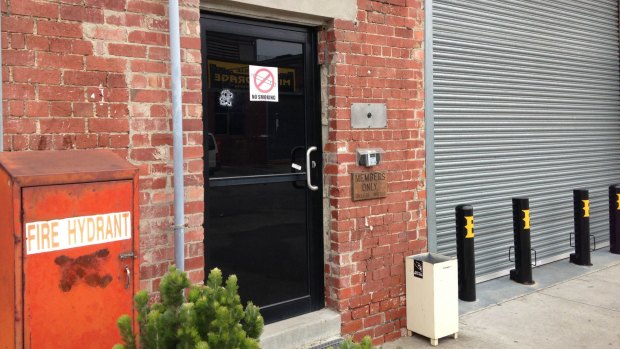 Two men were wounded outside this motorcycle clubhouse in Yarraville on Saturday.
