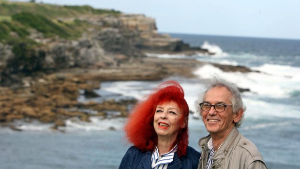 Jeanne-Claude and Christo in 2007 at Little Bay where they created Wrapped Coast.