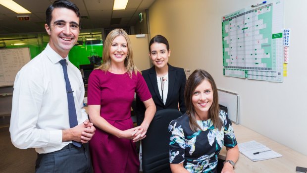 Channel Nine's new Canberra news team - Harry Frost, Vanessa O’Hanlon, Rosanna Kingsun and Emma Larouche.