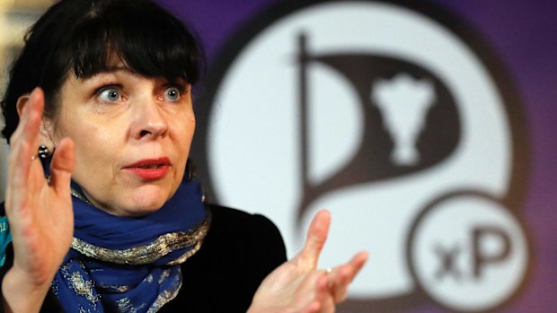 Former Australian resident Birgitta Jonsdottir of the Pirate Party.