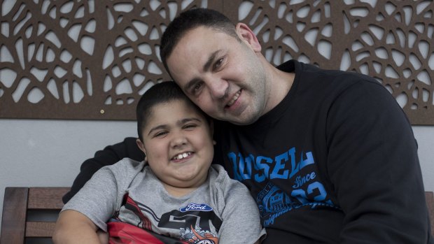 Charity founder Elie Eid with his 10-year-old son Emilio who has duchenne muscular dystrophy.