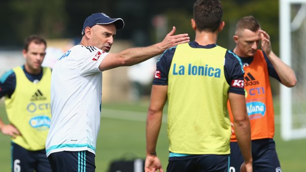 Kevin Muscat at training ahead of their encounter with Perth.