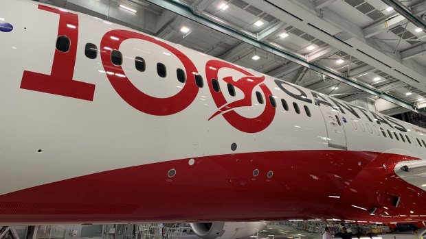 The plane features a new design to mark the airline's 100th birthday in 2020.