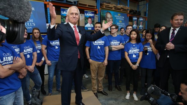 Prime Minister Malcolm Turnbull on the campaign trail.
