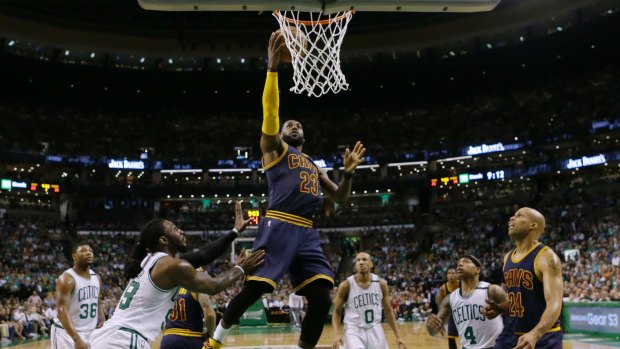 Unstoppable: LeBron James led the Cavaliers to a big victory over the Celtics.