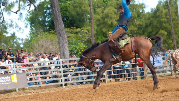 A rodeo is a popular part of the three-day fair, Foire de Bourail.