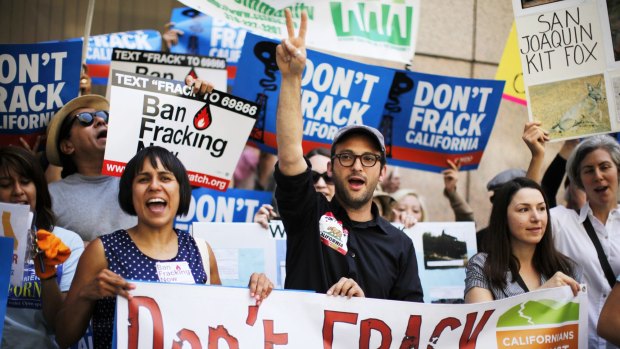 A protest against fracking in Los Angeles. 