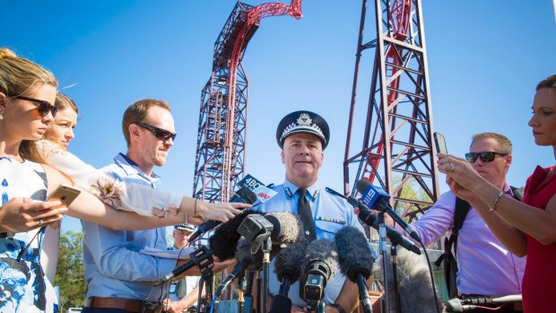 Queensland Police assistant commissioner Brian Codd speaks to media at Dreamworld, where four people died after a malfunction with the ''Thunder River Rapids'' at the theme park.