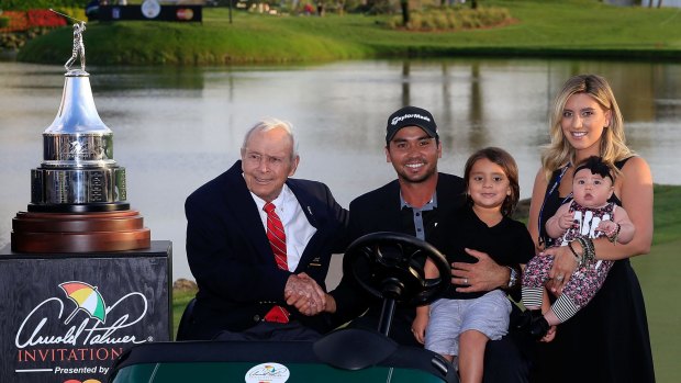 Arnold Palmer with Jason Day and family.