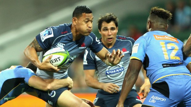 Frustrating night: Israel Folau looks to find a way through.
