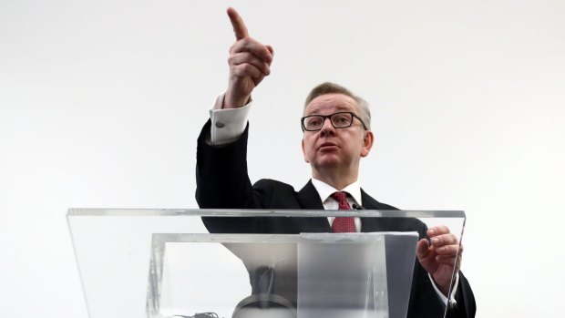 Michael Gove speaks at the launch of his bid for the Conservative leadership.