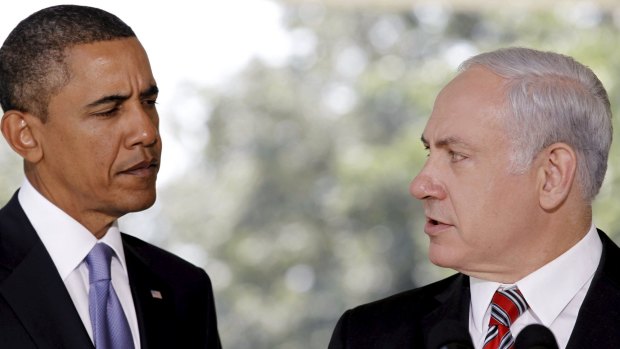 At odds: US President Barack Obama and Israeli Prime Minister Benjamin Netanyahu at the White House in September 2010. 