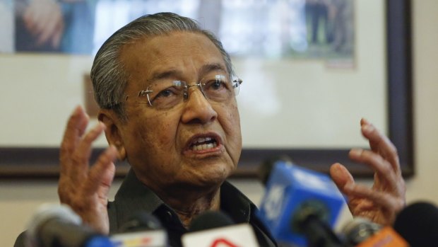 Former Malaysian prime minister Mahathir Mohamad at a press conference last year. 