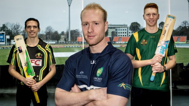 Alexander, Tim and Benji are representing Australia in indoor cricket.