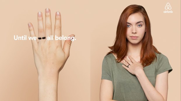 Until we all belong: an image from the marriage equality campaign spearheaded by Airbnb.