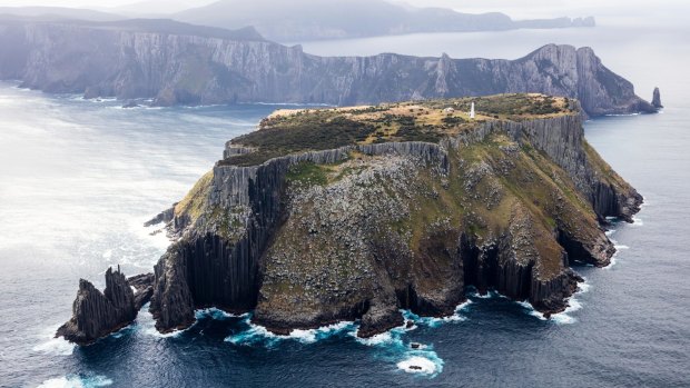 Tasman Island rises like a Southern Ocean Alcatraz. 
