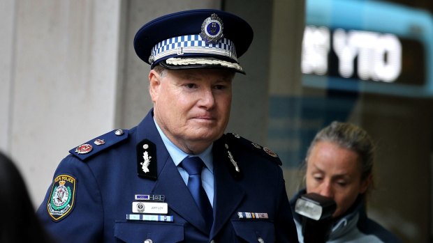 NSW Police Acting Deputy Commissioner Jeff Loy arrives at the Lindt Cafe siege inquest on Tuesday. 