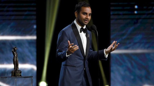 Aziz Ansari brutally roasted BAFTA's Britannia Awards while accepting a prize at the ceremony.