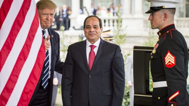 President Donald Trump, left, and Abdel-Fattah el-Sisi,in the West Wing last week.