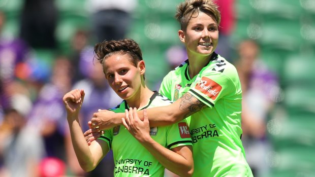 Canberra United duo Ashleigh Sykes and Michelle Heyman have been caught up in the Matildas' pay dispute with the FFA.