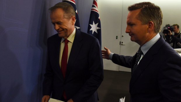Australian Opposition Leader Bill Shorten and federal shadow treasurer Chris Bowen.