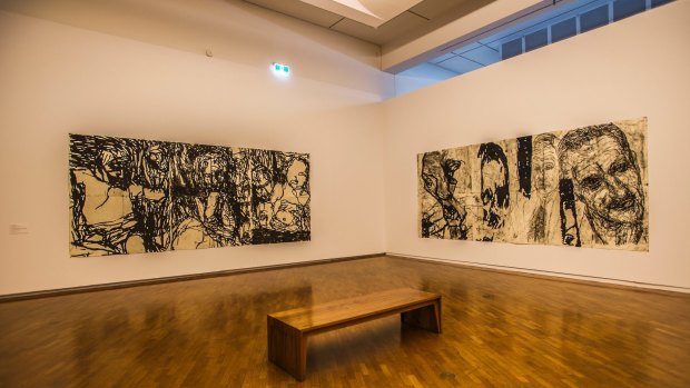 Works by Mike Parr in the National Gallery of Australia exhibition.